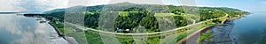 Aerial panorama of St Joseph-de-la-Rive, Quebec, Canada