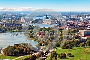 Aerial panorama of Stockholm, Sweden