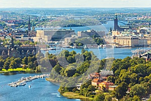 Aerial panorama of Stockholm, Sweden