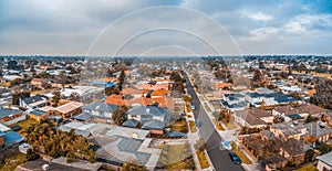 Aerial panorama of suburbian houses in Carrum. photo