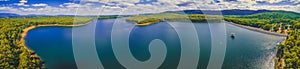 Aerial panorama of Sylvan Reservoir.