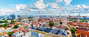 Aerial panorama of Tallinn, Estonia photo