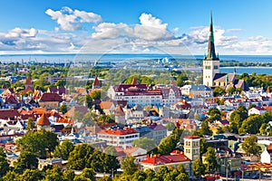 Aerial panorama of Tallinn, Estonia photo