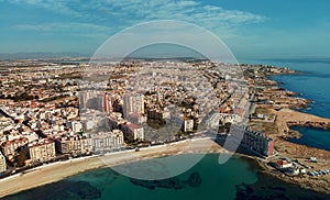 Aerial panorama of Torrevieja cityscape. Costa Blanca. Spain