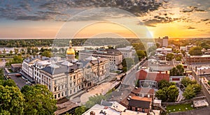 Aerial panorama of Trenton New Jersey skyline