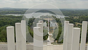 Aerial panorama of the twelve white columns de Saint-Christophe