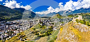 Valere Basilica and Tourbillon Castle in Sion, Switzerland