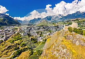 Valere Basilica and Tourbillon Castle in Sion, Switzerland