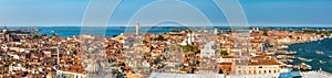 Aerial panorama of Venice Italy.