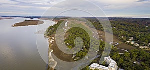 Aerial panorama view of Hilton Head Island, South Carolina, USA photo