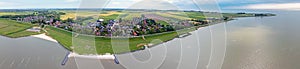 Aerial panorama from the village Schellinkhout at the IJsselmeer in the Netherlands