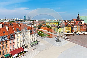 Aerial panorama of Warsaw, Poland