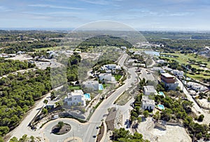 Aerial panoramic image Las Colinas golf course and modern luxury villas photo
