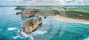 Landscape of Great Ocean Road coastline.