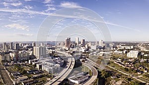 Aerial panoramic photo of the downtown area of Tampa, Florida