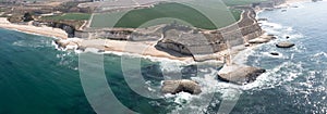 Aerial Panoramic of Scenic Coast Near Santa Cruz, California