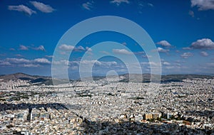 Aerial panoramic view of Athens city Greece, from Lycabettus hill