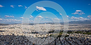 Aerial panoramic view of Athens city Greece, from Lycabettus hill