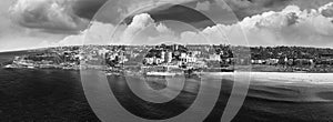 Aerial panoramic view of Bondi Beach landscape, Australia