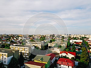 Aerial Panoramic View Of Bucharest City