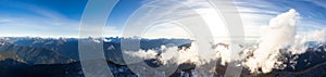 Aerial Panoramic View of Canadian Rocky Mountains