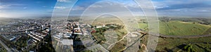 Aerial panoramic view of Castro Verde typical Village, in Alentejo countryside Tourism Destination region, Portugal