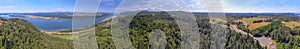 Aerial panoramic view of Columbia River Gorge , USA