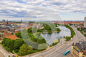 Aerial panoramic view of the Copenhagen