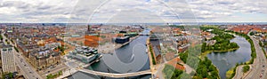 Aerial panoramic view of the Copenhagen