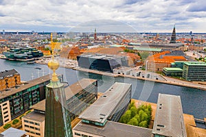 Aerial panoramic view of the Copenhagen