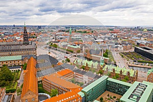 Aerial panoramic view of the Copenhagen