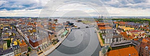 Aerial panoramic view of the Copenhagen