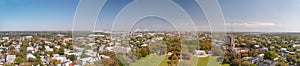 Aerial panoramic view of Forsyth Park in Savannah, Georgia