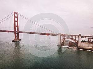 Aerial panoramic view of the Golden Gate Bridge