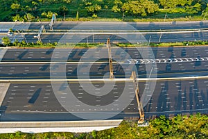 Aerial panoramic view on the Governor Alfred E. Driscoll Bridge over the Raritan River in New Jersey