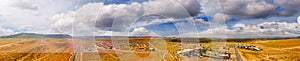 Aerial panoramic view of Kayenta and surrounding countryside, USA