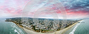 Aerial panoramic view of La Jolla Beach, San Diego