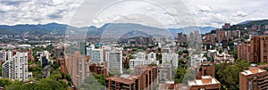 Aerial panoramic view of Medellin cityscape in Colombia photo