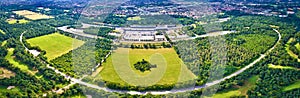 Aerial panoramic view of Monza race circut near Milano photo