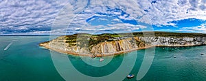 Aerial panoramic view of the Needles of Isle of WIght