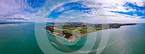 Aerial panoramic view of the Needles of Solent