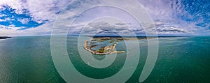 Aerial panoramic view of the Needles of Solent