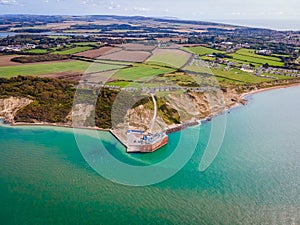 Aerial panoramic view of the Needles of Solent