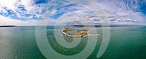 Aerial panoramic view of the Needles of Solent