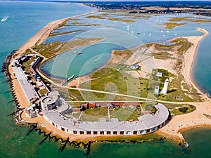 Aerial panoramic view of the Needles of Solent