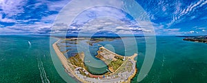 Aerial panoramic view of the Needles of Solent