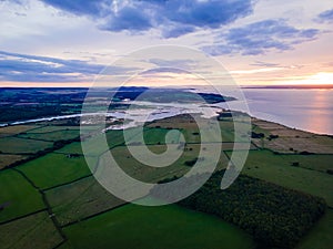 Aerial panoramic view of Newtown of isle of Wight