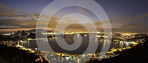 Aerial panoramic view from Niteroi city in Rio de Janeiro