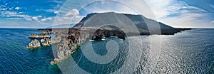 Aerial panoramic view of Northwest coast of El Hierro Canary Islands photo