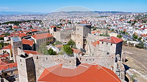 Aerial panoramic view of the old Byzantine Castle in the city of